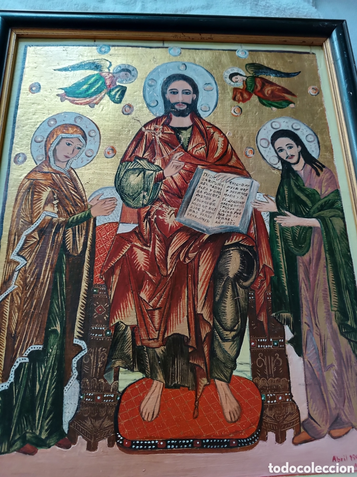 Arte: &Iacute;cono ruso Deesis al oleo sobre tabla - Foto 1