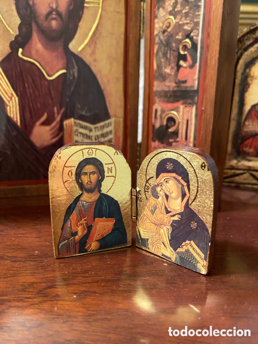 Arte: Tres iconos religiosos en madera - Foto 3