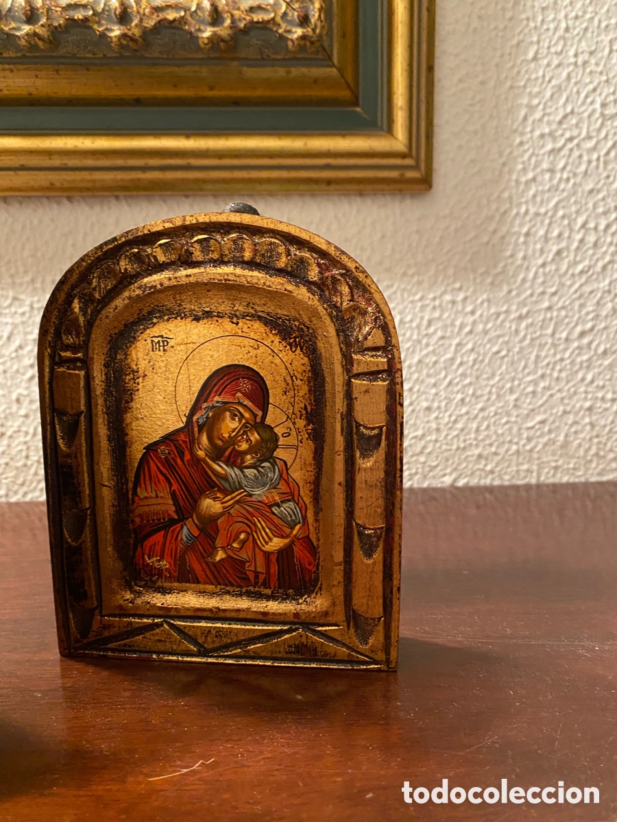 Arte: Tres iconos religiosos en madera - Foto 4