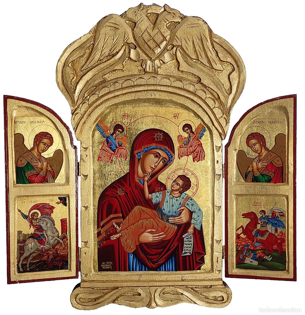 Arte: Triptico de virgen - Foto 1