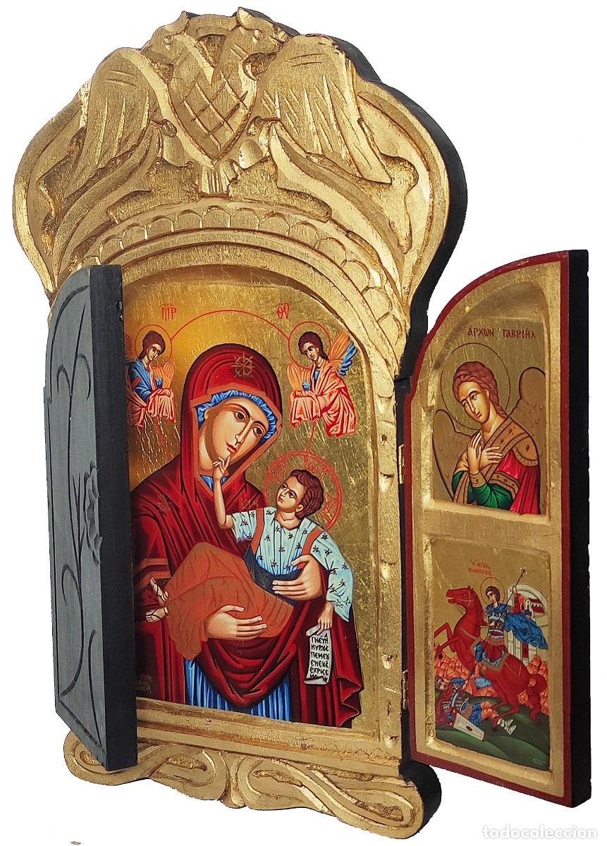 Arte: Triptico de virgen - Foto 2