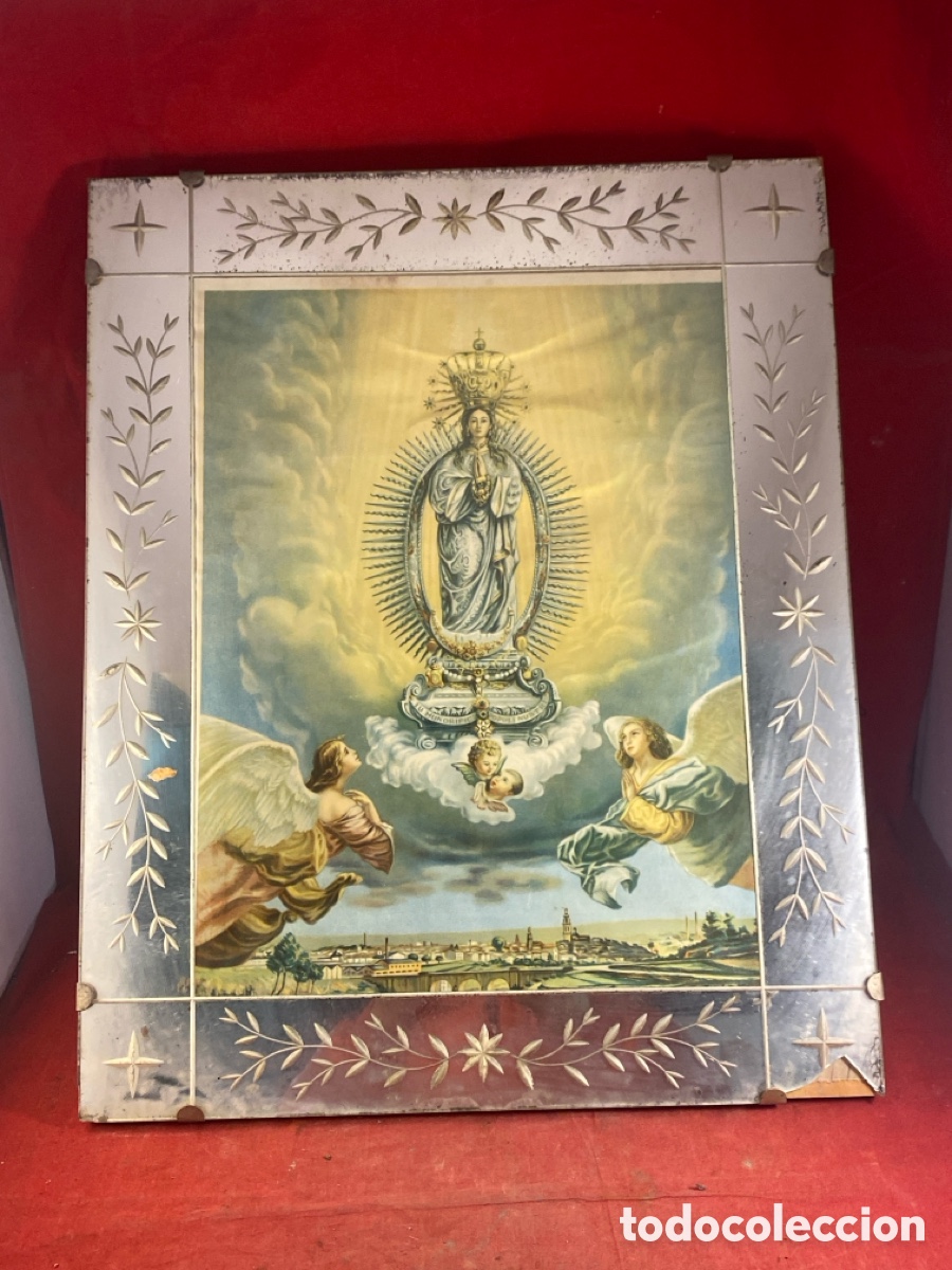 Arte: CRISTAL CON LITOGRAF&Iacute;A RELIGIOSA - Foto 1
