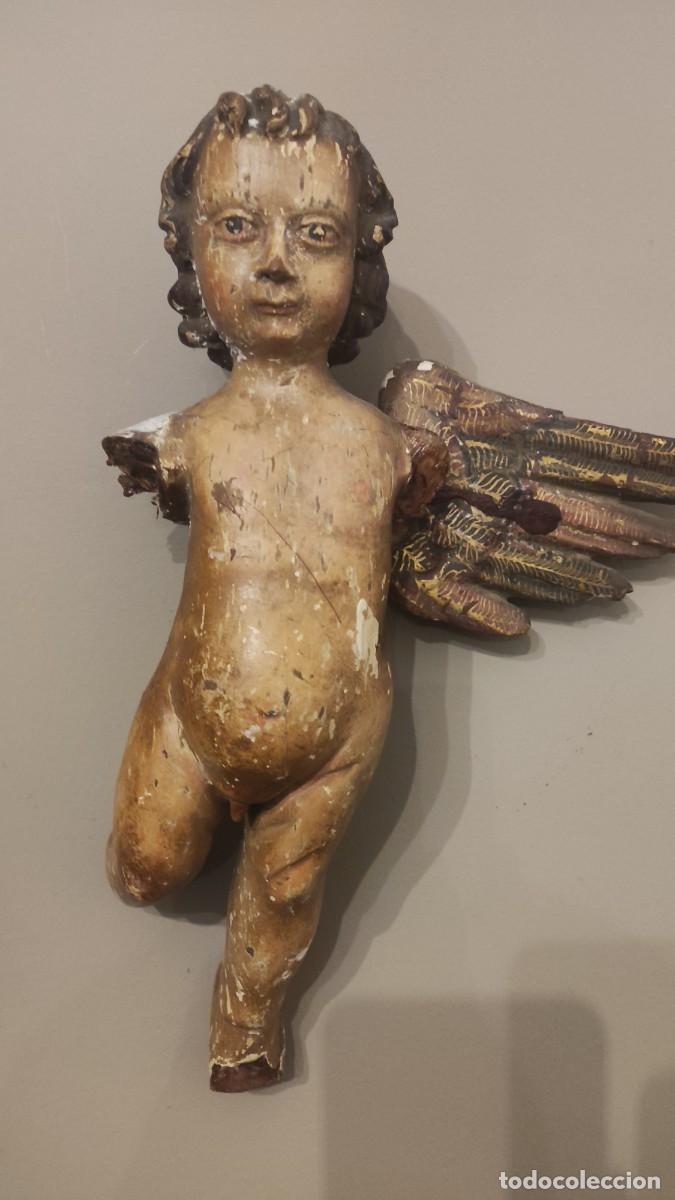 Arte: TALLA MADERA ANGEL PUTIN QUERUB&Iacute;N - Foto 1