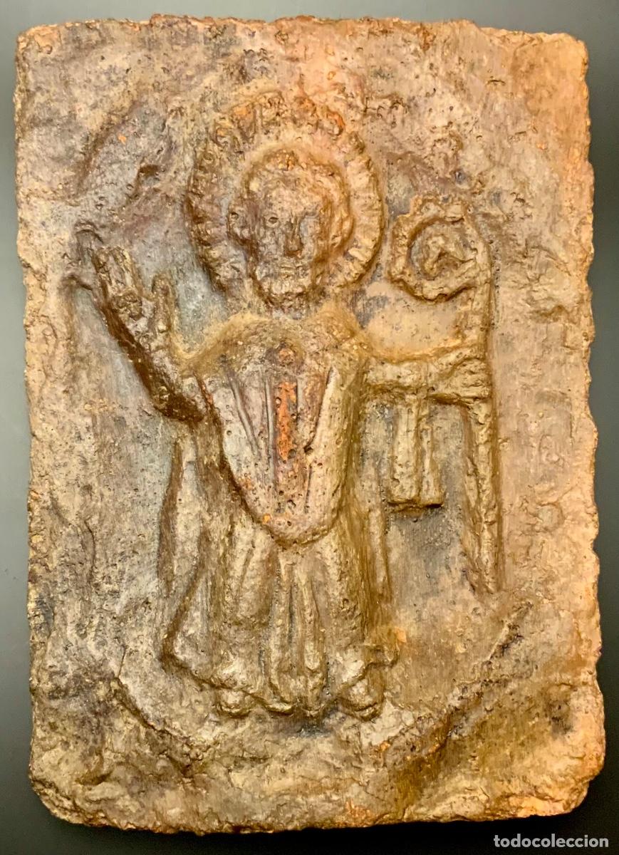 Arte: SAN NICOL&Aacute;S DE BARI PLACA DEVOCIONAL BARRO (s.XIX) - Foto 1