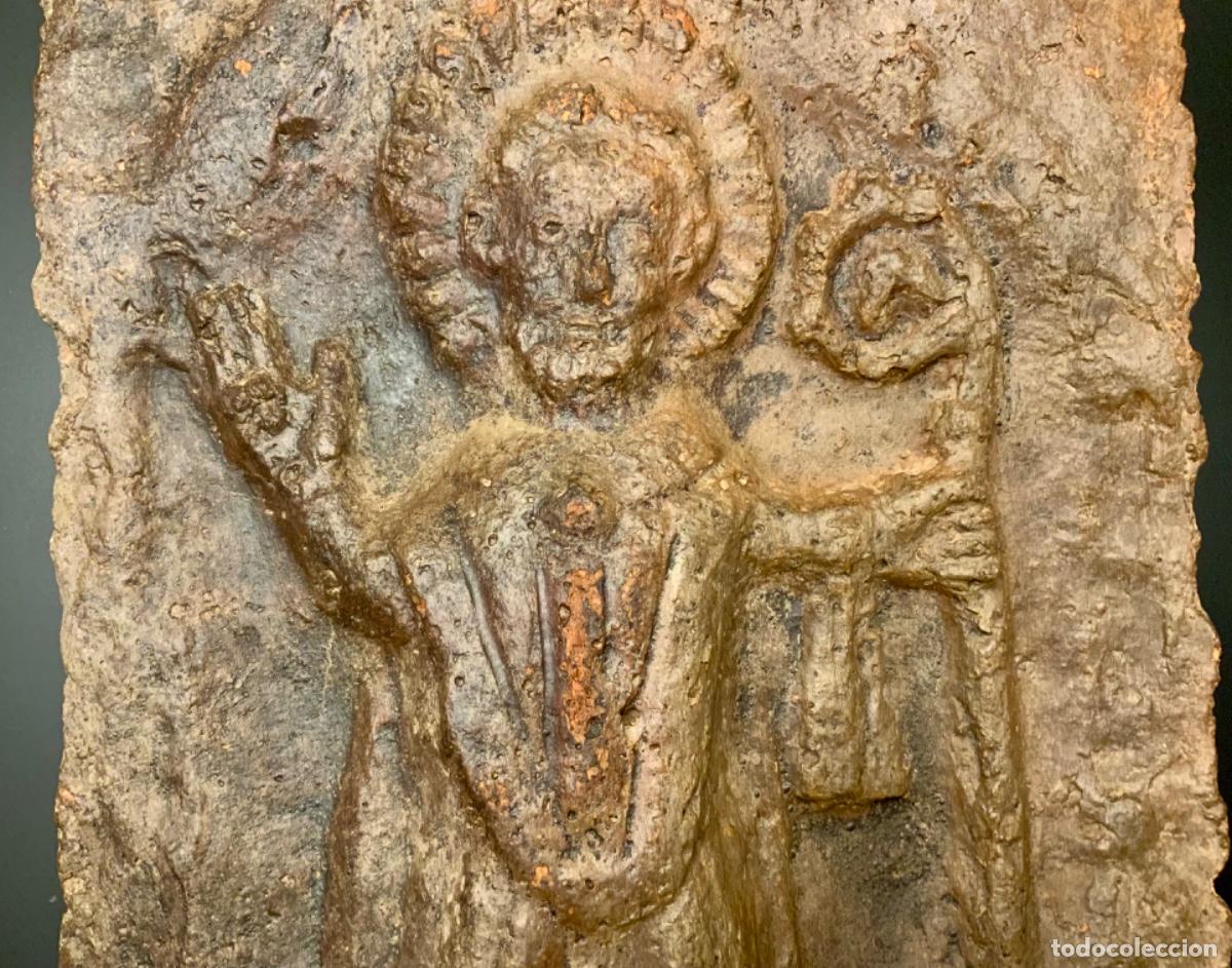 Arte: SAN NICOL&Aacute;S DE BARI PLACA DEVOCIONAL BARRO (s.XIX) - Foto 3