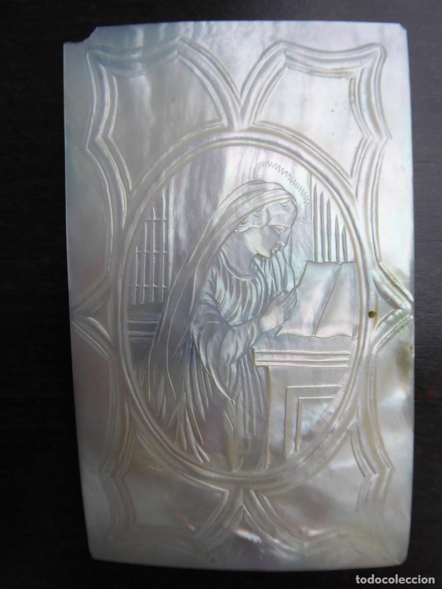 Arte: Placa de n&aacute;car con la virgen Mar&iacute;a - Foto 1