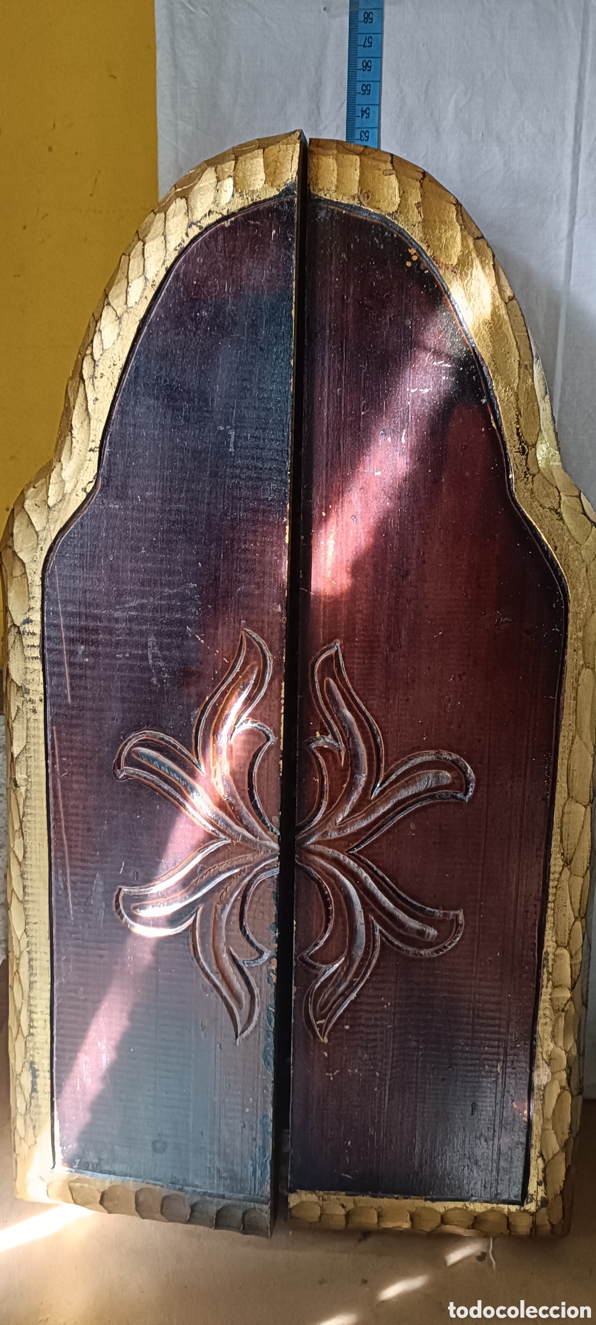 Arte: Tr&iacute;ptico inmaculada madera policromada - Foto 8