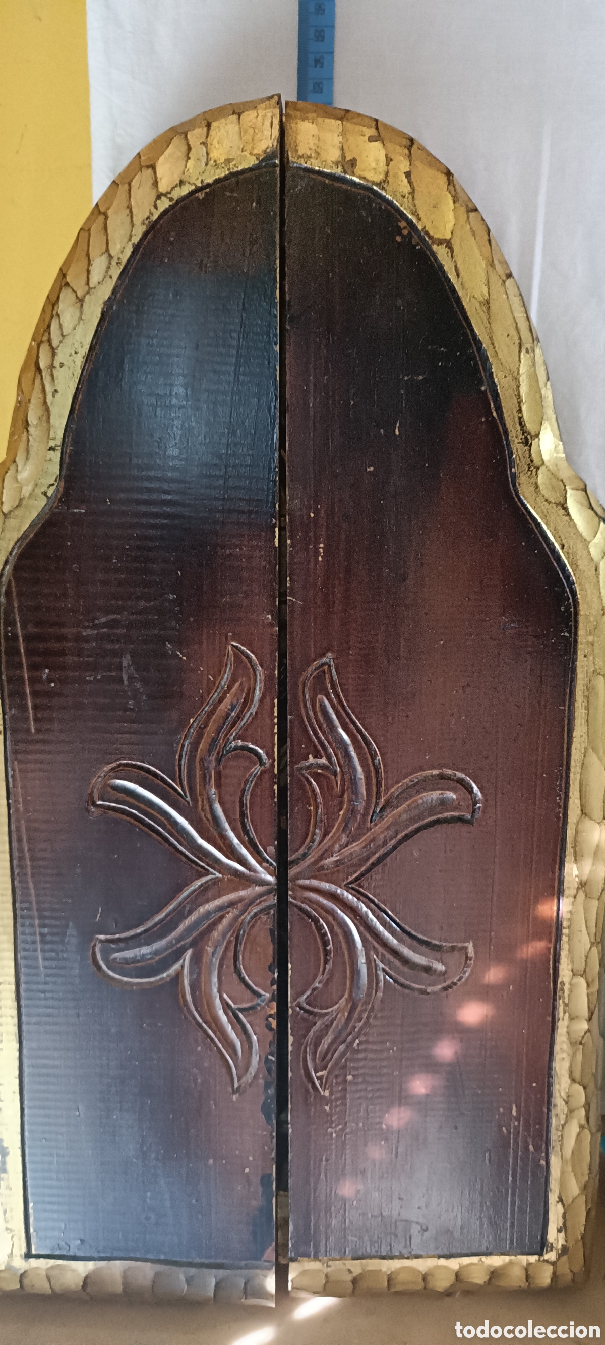 Arte: Tr&iacute;ptico inmaculada madera policromada - Foto 10