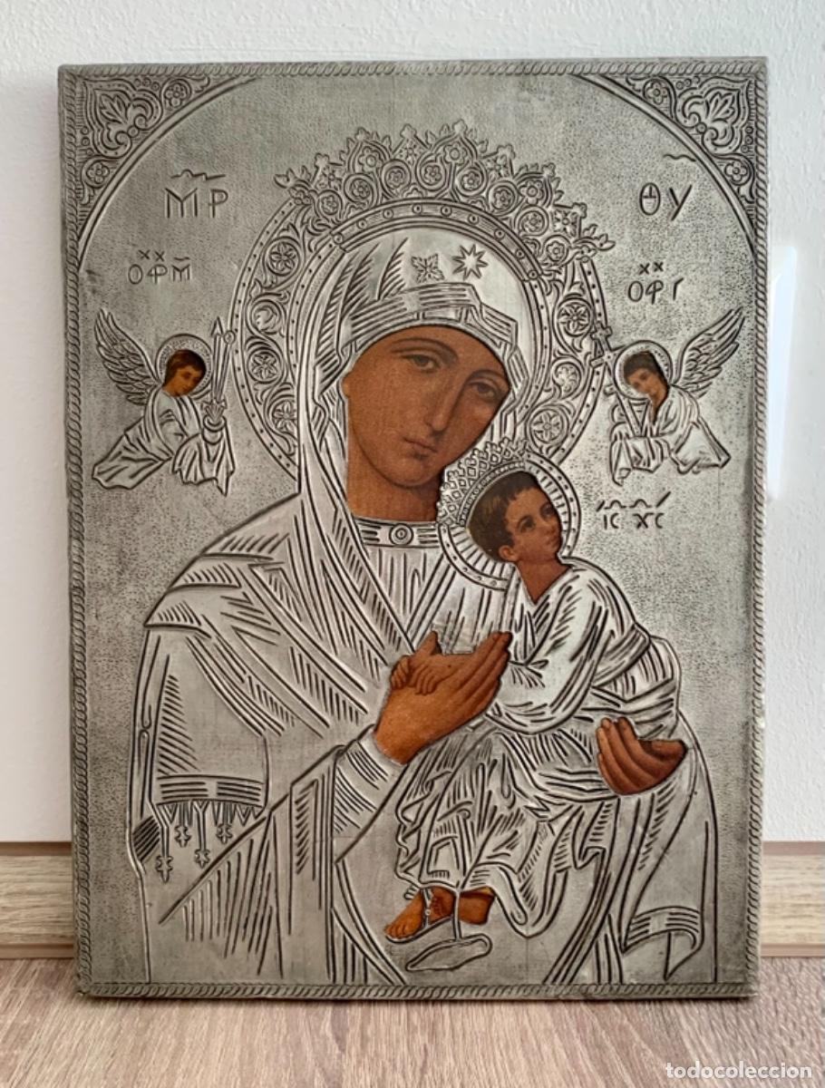 Arte: Icono Virgen con Ni&ntilde;o - Foto 1