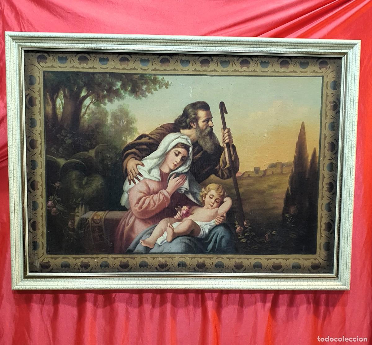 Arte: -Oleo religioso sobre tapiz - Foto 1
