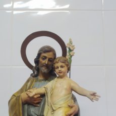 Arte: IMAGEN OLOT 56 CM. EL ARTE CRISTIANO SAN JOSÉ Y EL NIÑO JESUS