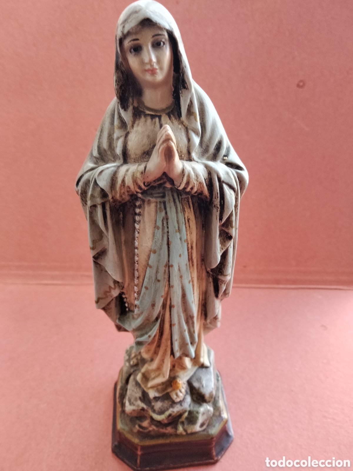 Arte: IMAGE RELIGIOSA BELLA VIRGEN DE LOURDES A&Ntilde;O 1960, Arte Olot