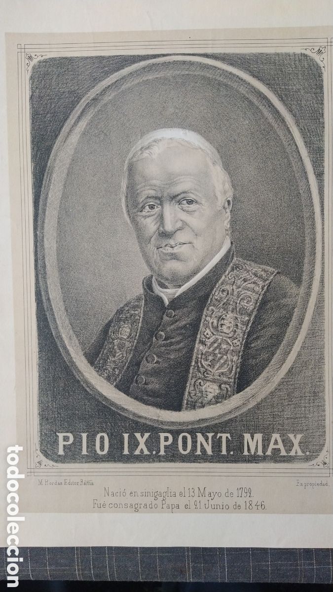Arte: Grabado antiguo de pio ix - Foto 2