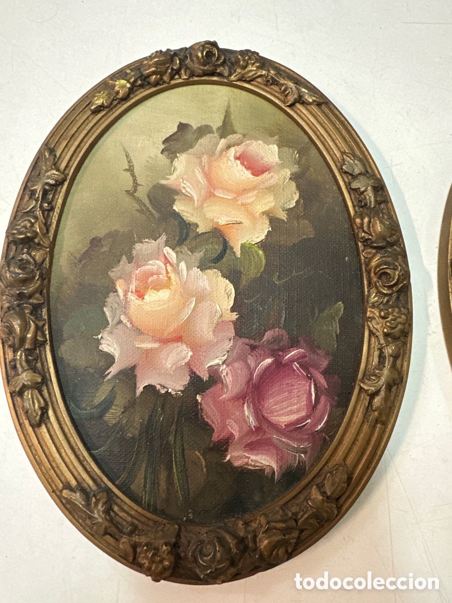 Arte: Pareja de oleos. Flores - Foto 2