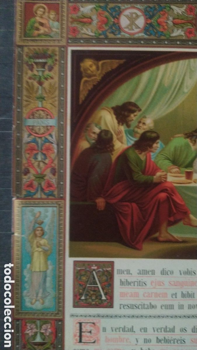 Arte: LITOGRAF&Iacute;A ANTIGUA DE PRIMERA COMUNI&Oacute;N - Foto 2