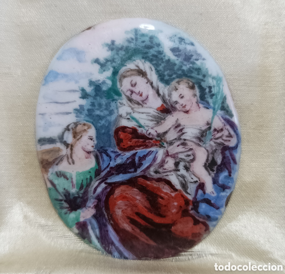 Arte: ESMALTE REPRESENTANDO VIRGEN CON NI&Ntilde;O - Foto 2