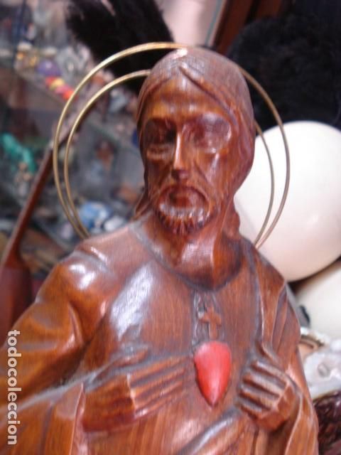 Arte: Sagrado coraz&oacute;n de talla de madera - Foto 4