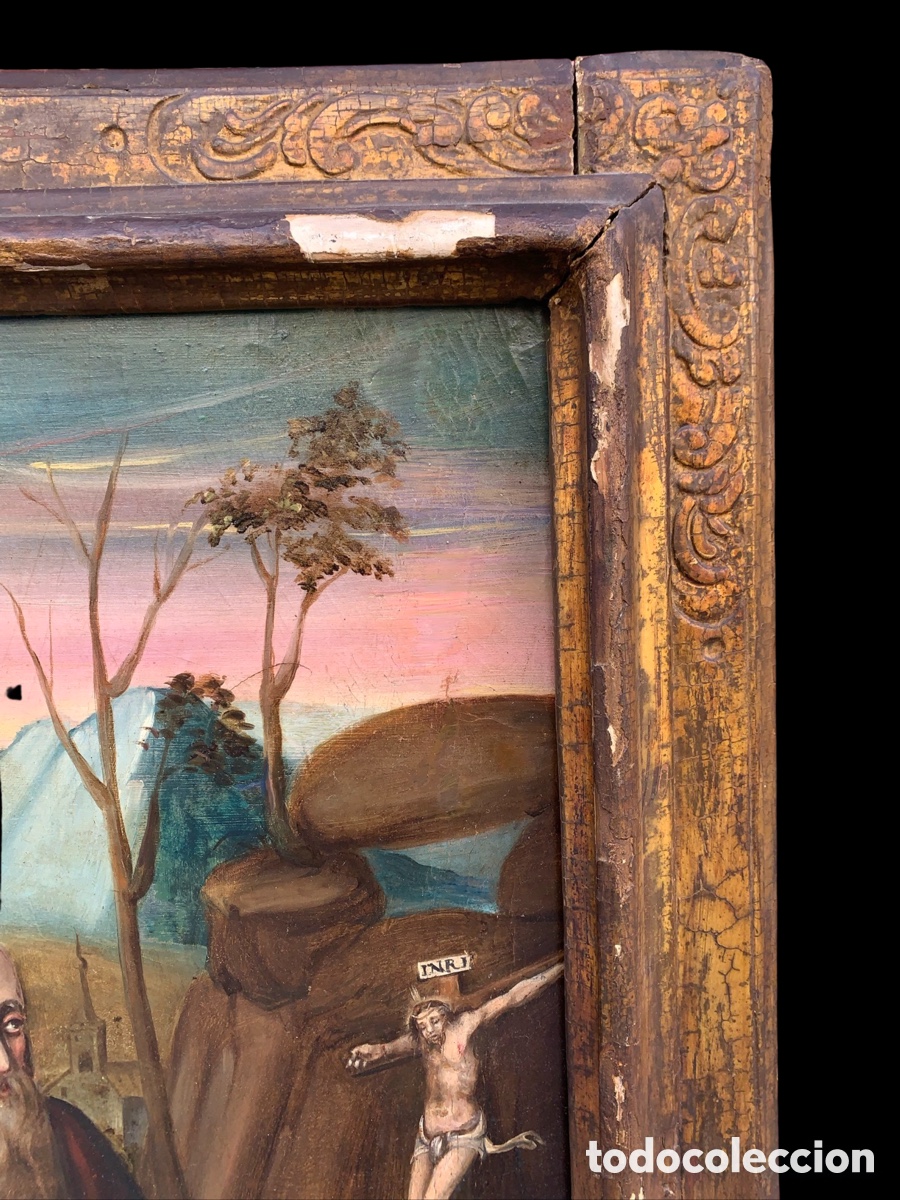 Arte: SAN JER&Oacute;NIMO ( SIGLO XVII) &Oacute;LEO SOBRE TABLA - Foto 3