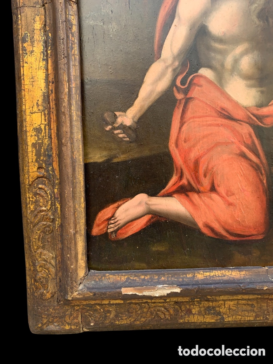 Arte: SAN JER&Oacute;NIMO ( SIGLO XVII) &Oacute;LEO SOBRE TABLA - Foto 6