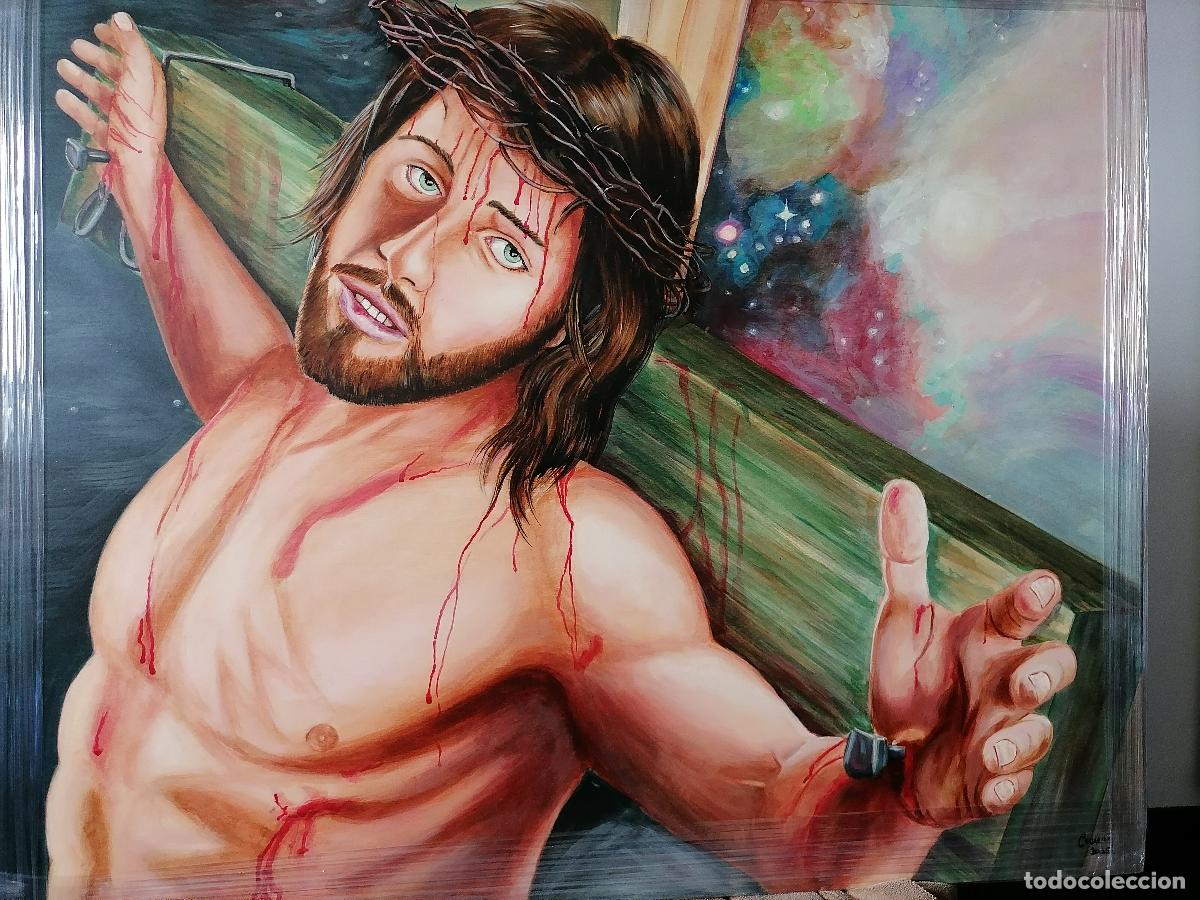 Arte: Cristo a Oleo sobre Madeira - Foto 1