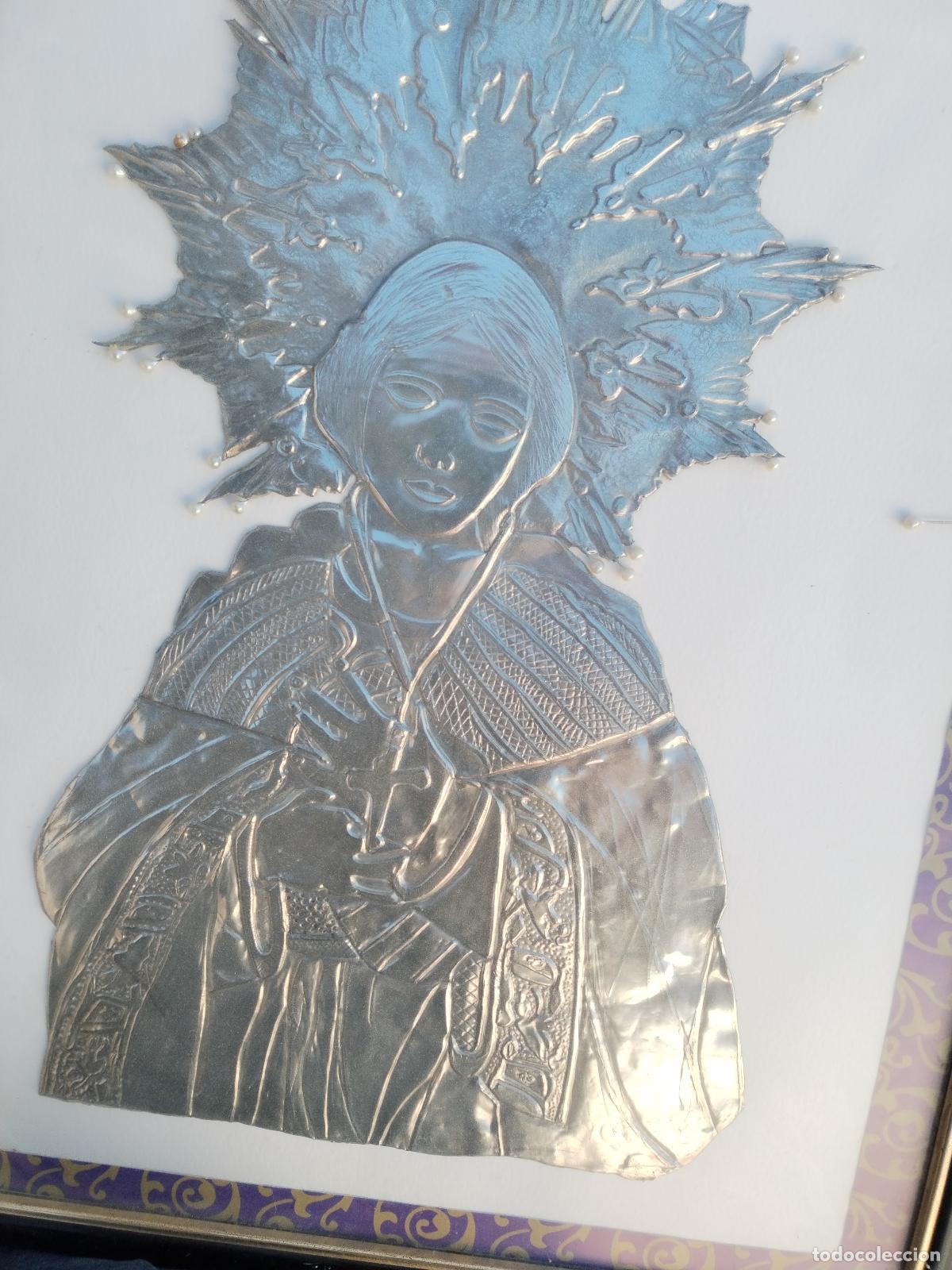 Arte: cuadro virgen relieve de esta&ntilde;o - Foto 4