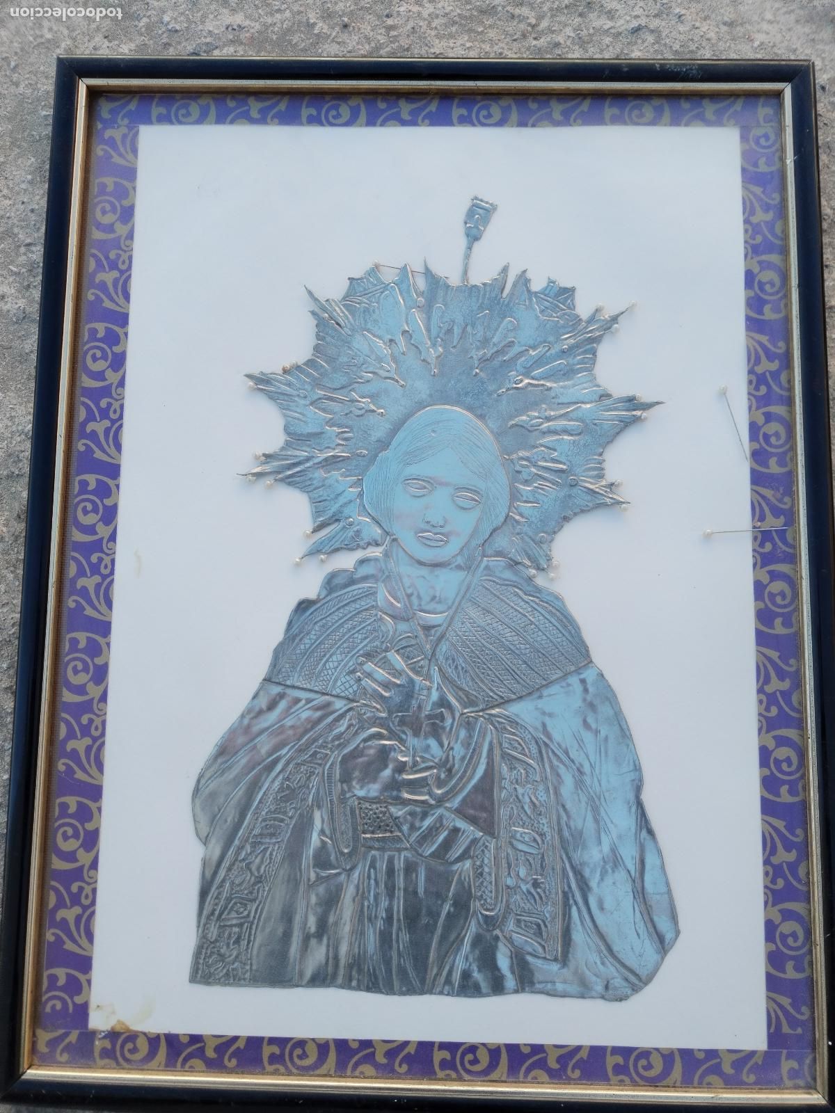 Arte: cuadro virgen relieve de esta&ntilde;o - Foto 5