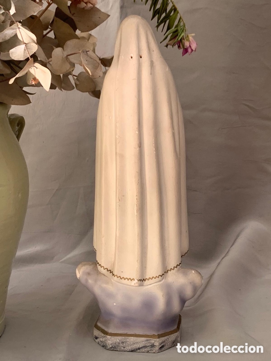 Arte: Virgen de F&aacute;tima ojos de cristal - Foto 3