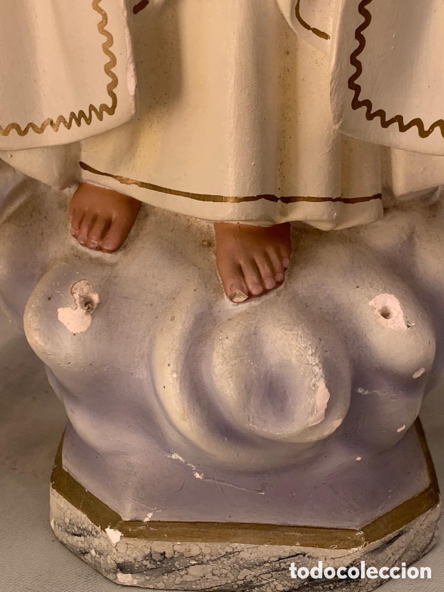 Arte: Virgen de F&aacute;tima ojos de cristal - Foto 4