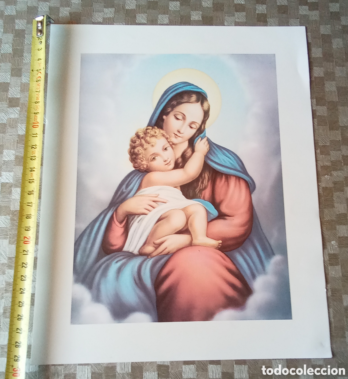 Arte: Lamina Virgen con ni&ntilde;o - Foto 1
