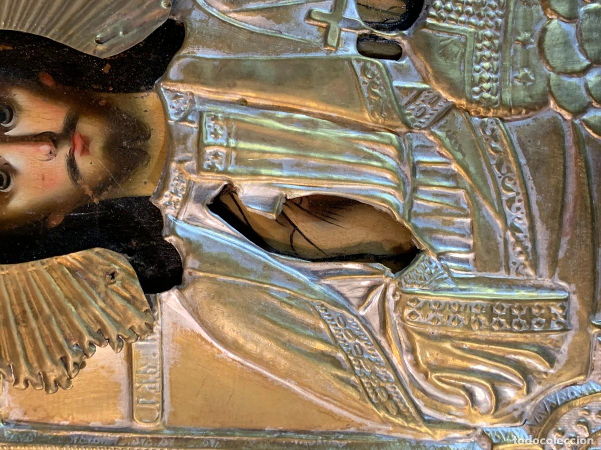 Arte: ANTIGUO ICONO CRISTO PANTOCRATOR - Foto 3