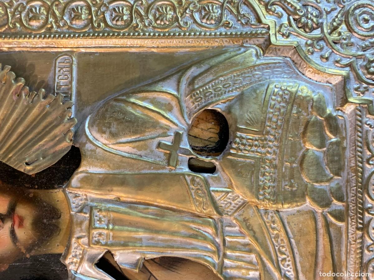 Arte: ANTIGUO ICONO CRISTO PANTOCRATOR - Foto 4