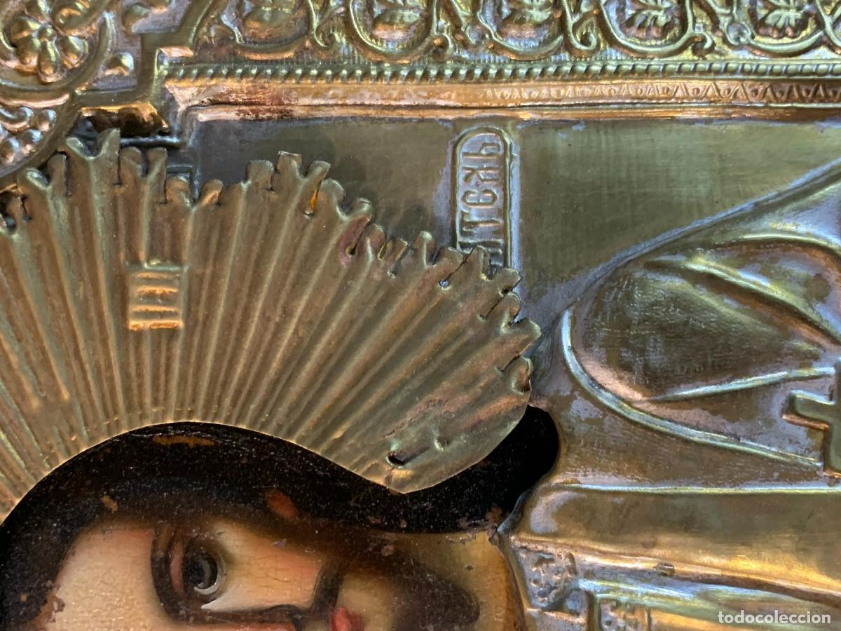 Arte: ANTIGUO ICONO CRISTO PANTOCRATOR - Foto 5