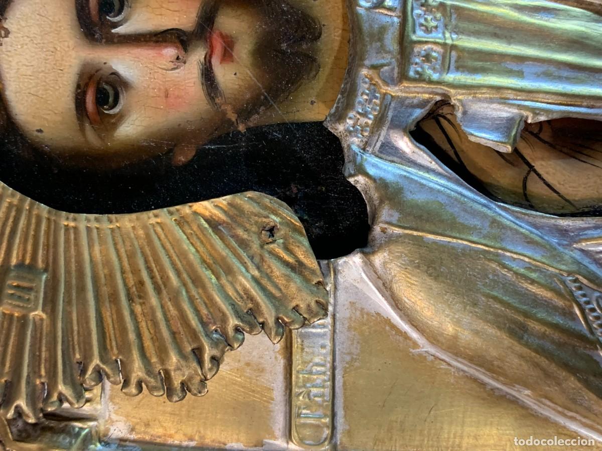Arte: ANTIGUO ICONO CRISTO PANTOCRATOR - Foto 8