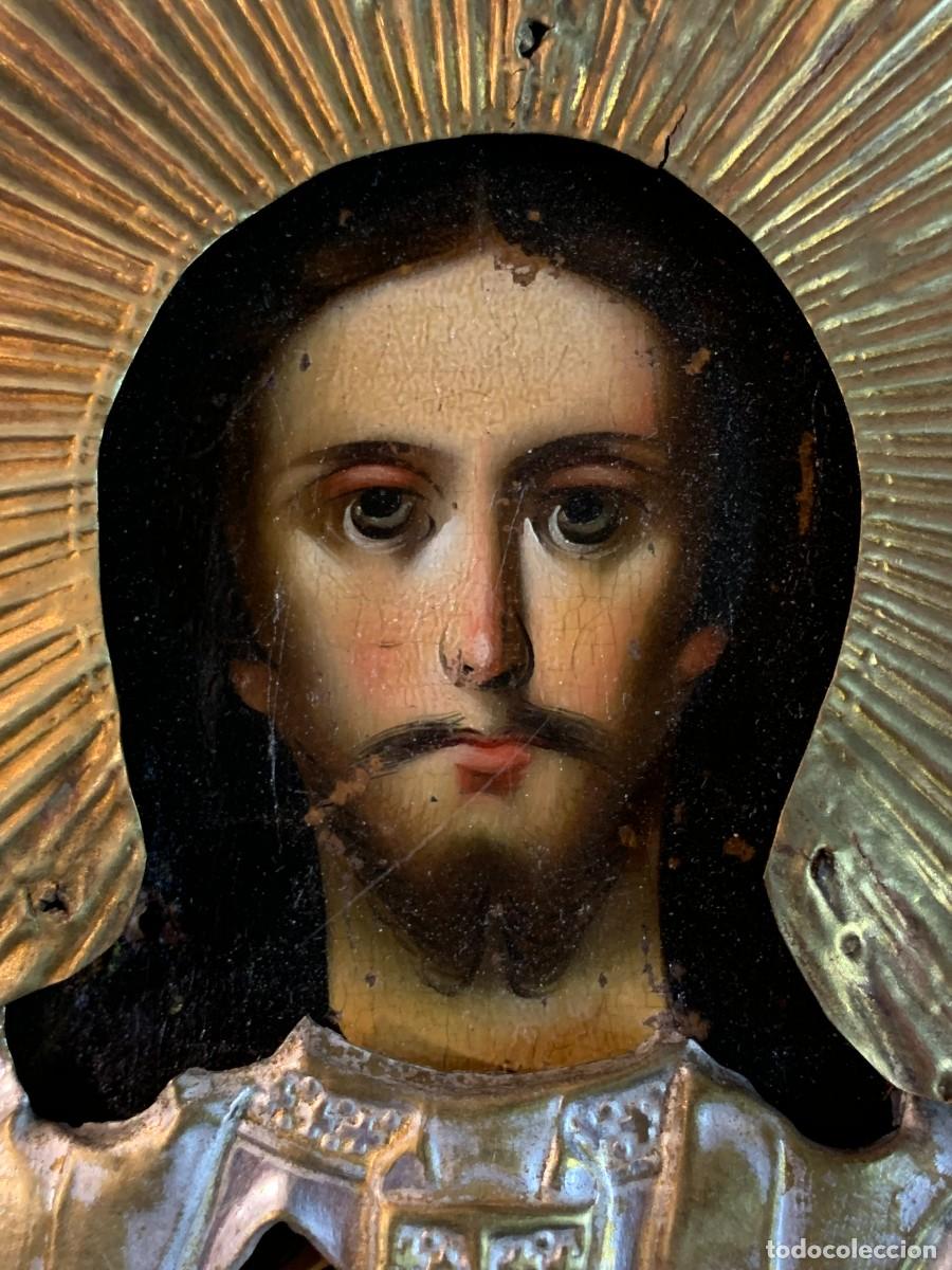 Arte: ANTIGUO ICONO CRISTO PANTOCRATOR - Foto 9