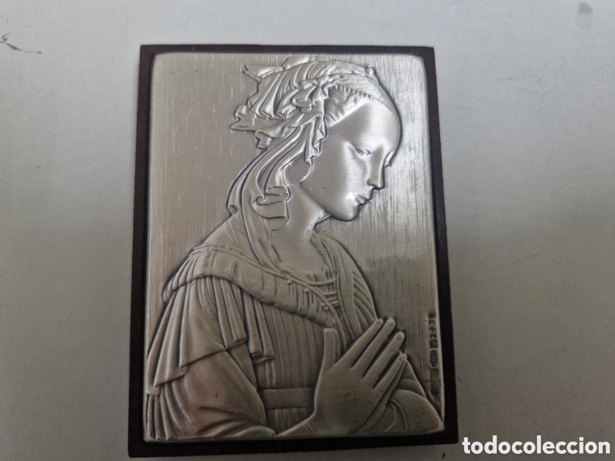 Arte: PEQUE&Ntilde;O CUADRO EN MADERA Y PLATA - Foto 4