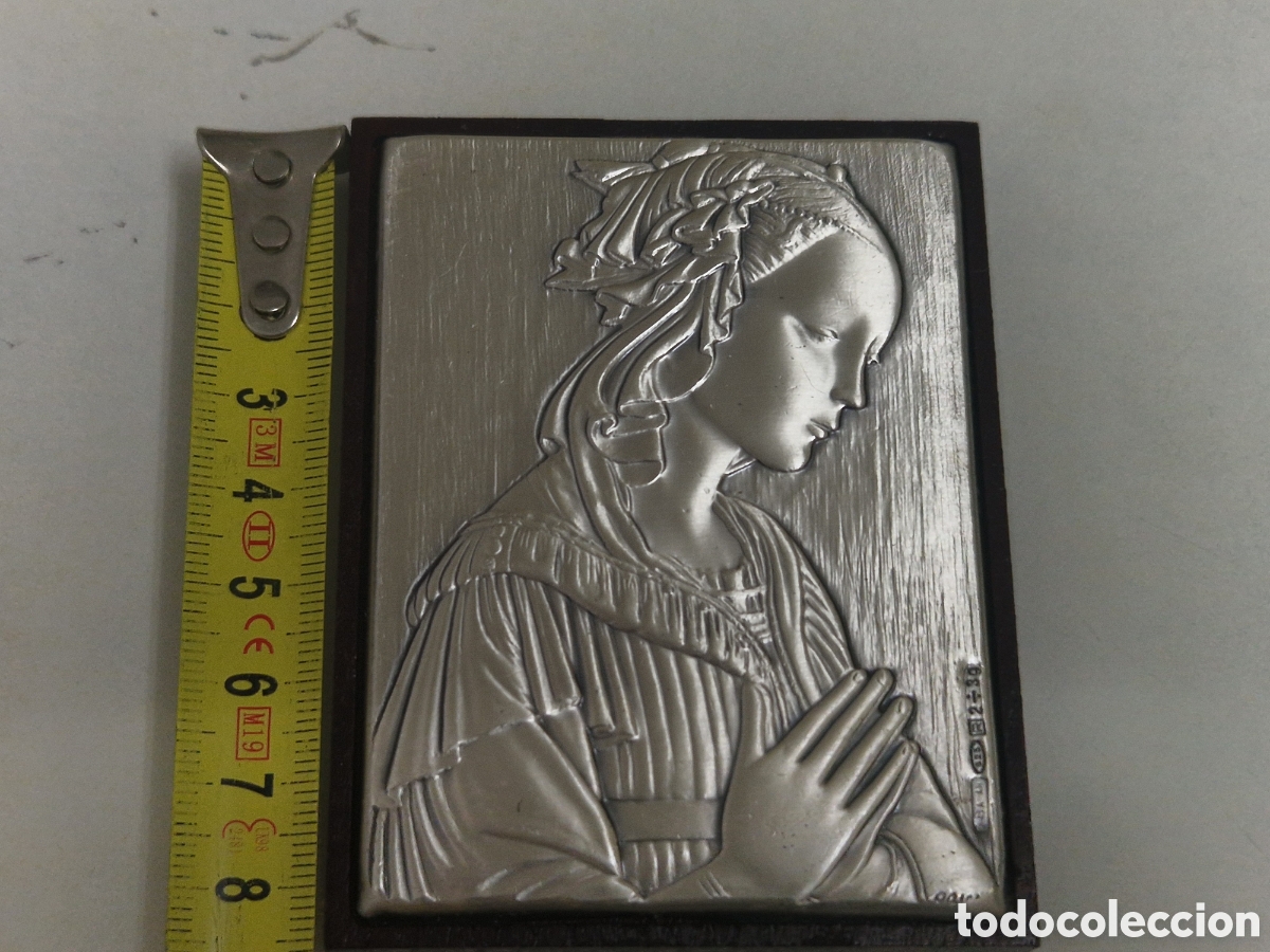 Arte: PEQUE&Ntilde;O CUADRO EN MADERA Y PLATA - Foto 5