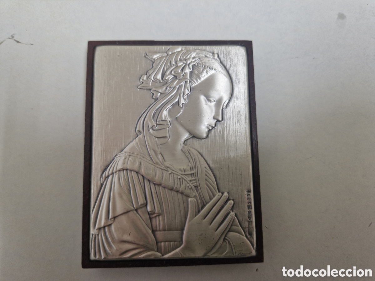 Arte: PEQUE&Ntilde;O CUADRO EN MADERA Y PLATA - Foto 6