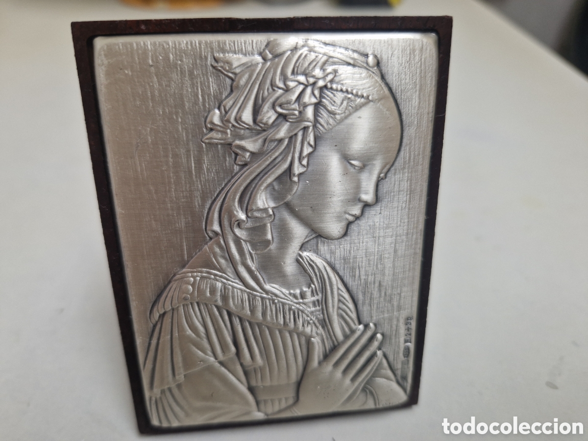Arte: PEQUE&Ntilde;O CUADRO EN MADERA Y PLATA - Foto 9