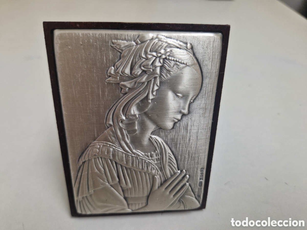 Arte: PEQUE&Ntilde;O CUADRO EN MADERA Y PLATA - Foto 10