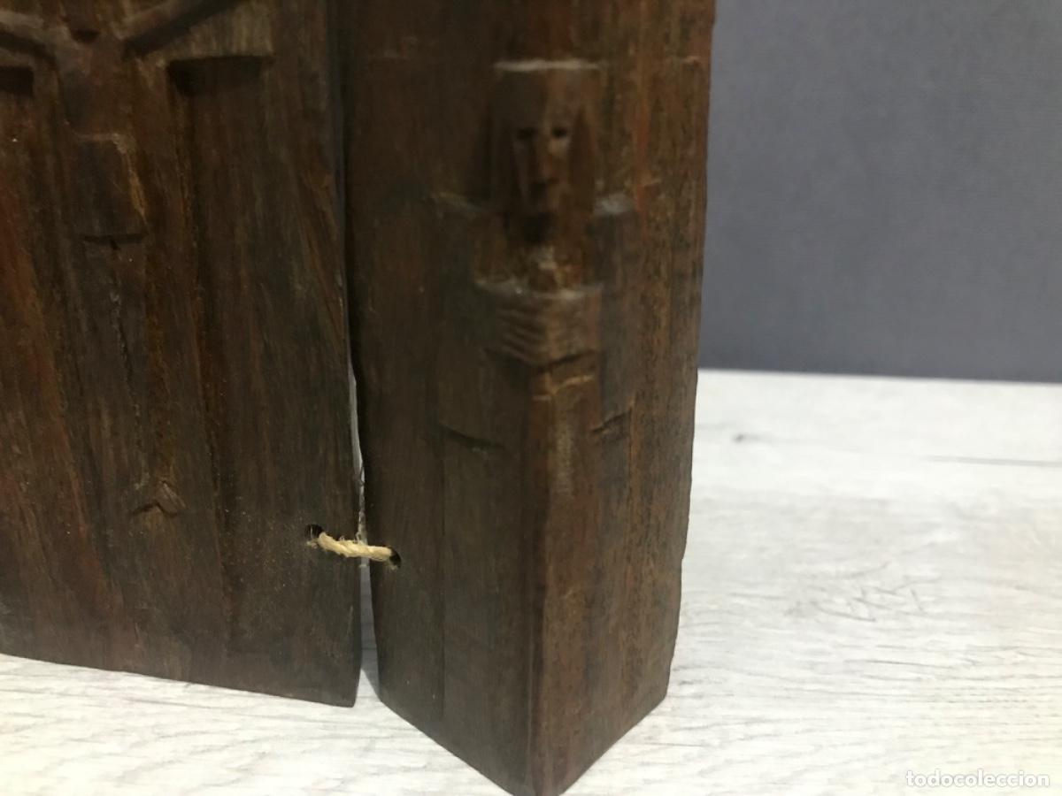 Arte: Tr&iacute;ptico religioso tallado en madera - Foto 9