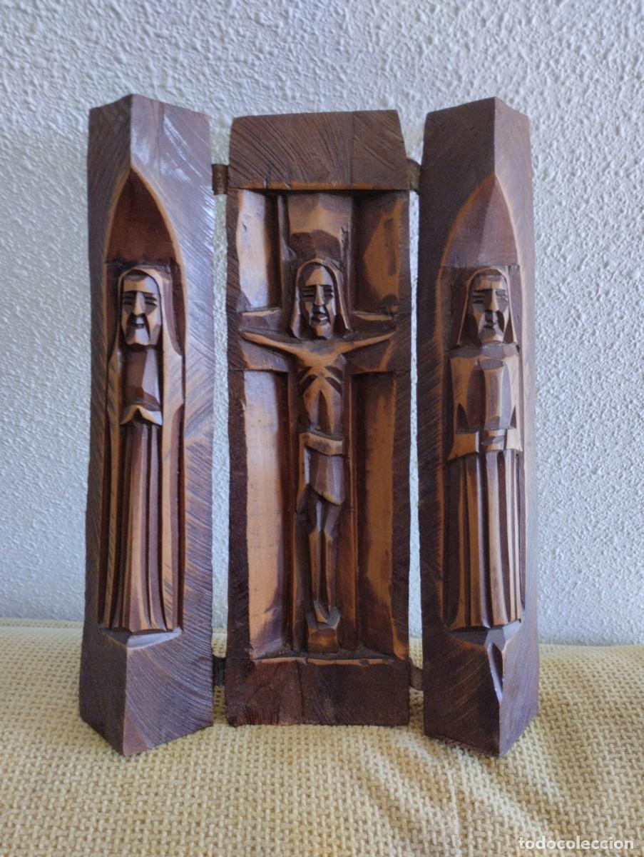 Arte: Tr&iacute;ptico madera antiguo - Foto 12