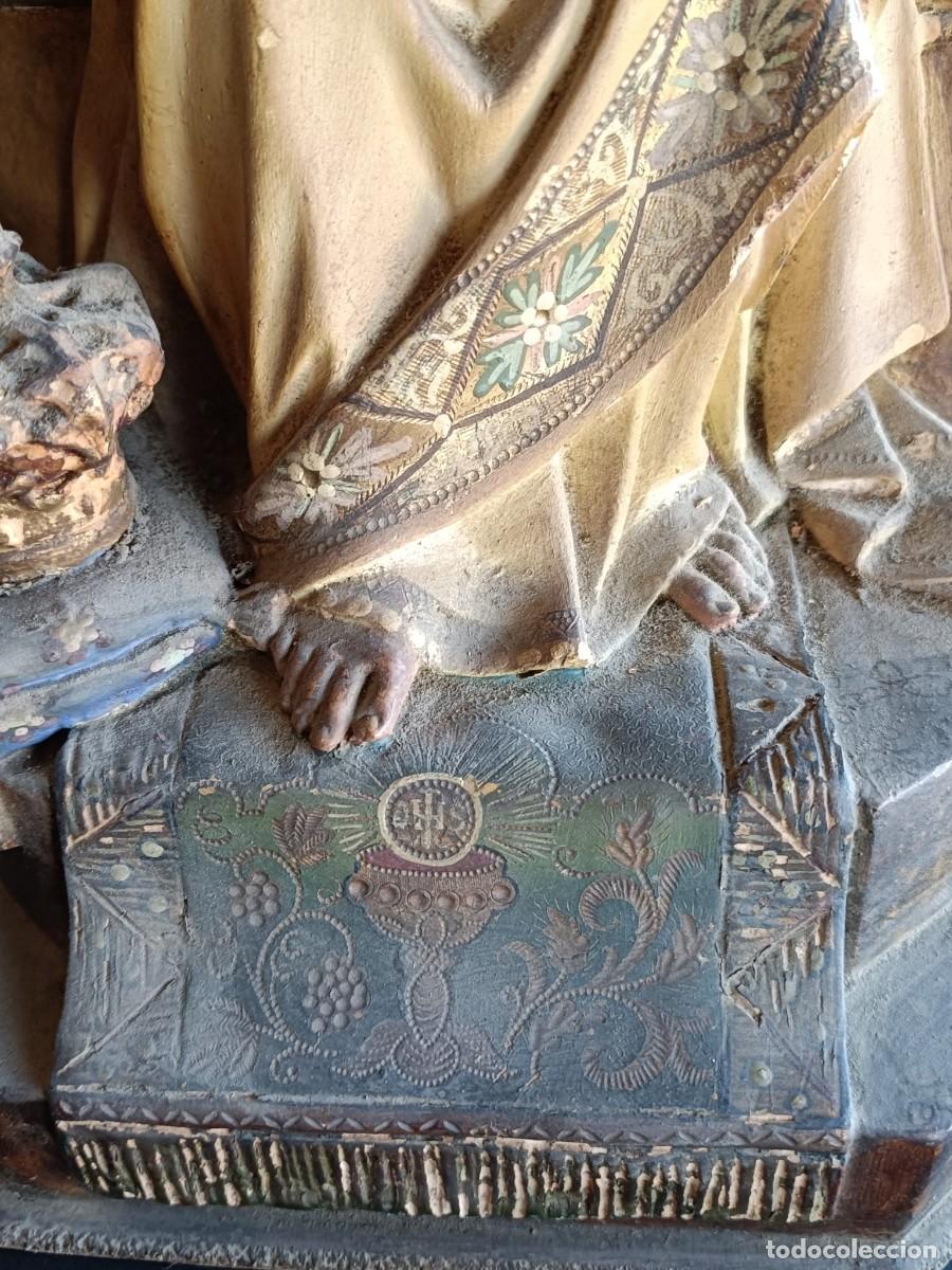 Arte: Antiguo Sagrado Coraz&oacute;n de madera - Foto 3