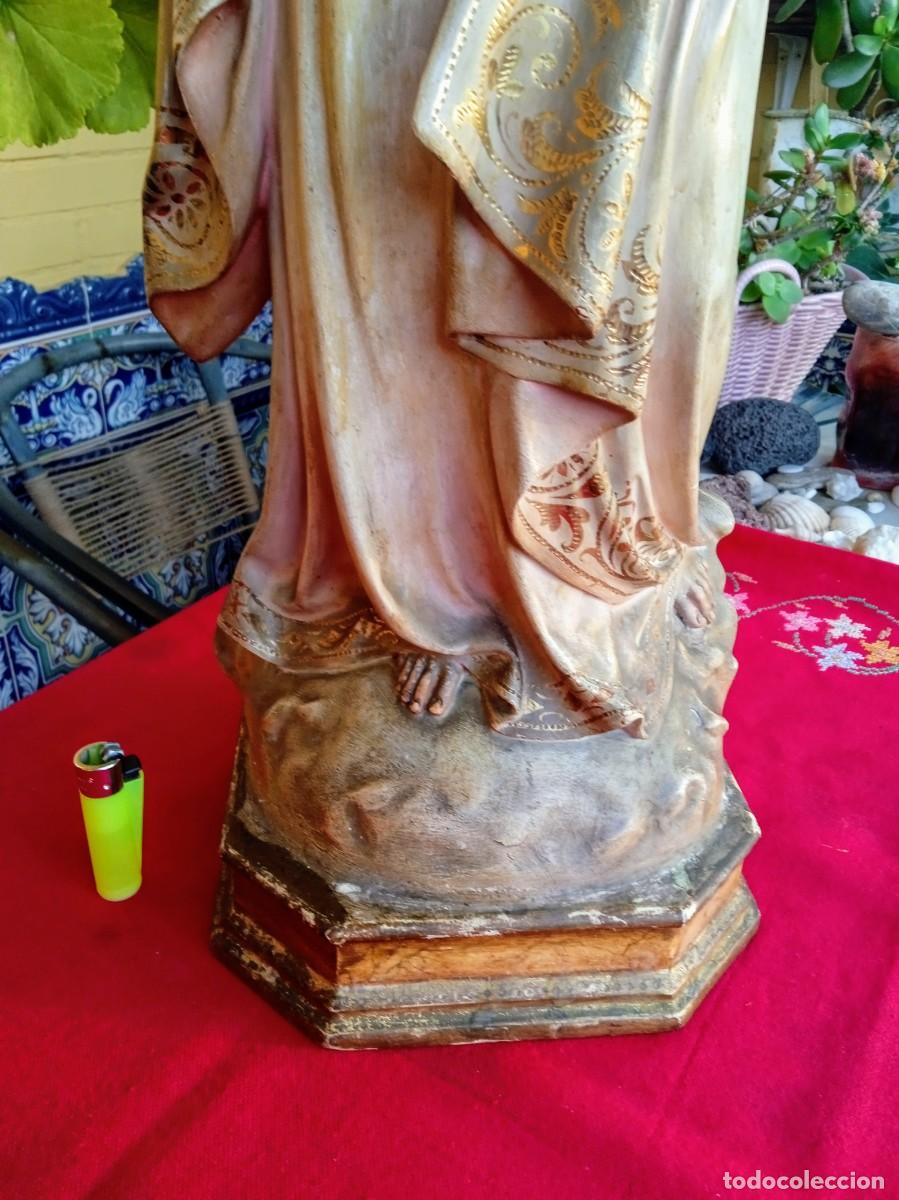 Arte: Gran figura religiosa del Coraz&oacute;n de Jes&uacute;s Olot - Foto 3