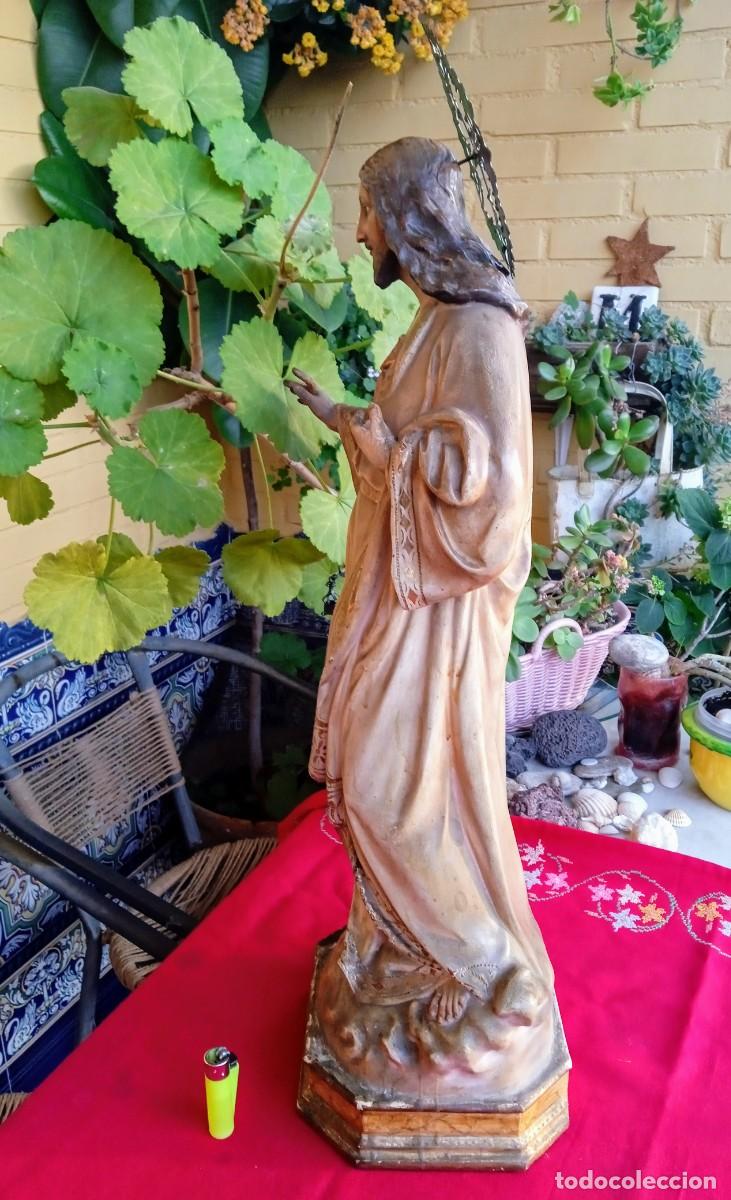 Arte: Gran figura religiosa del Coraz&oacute;n de Jes&uacute;s Olot - Foto 8