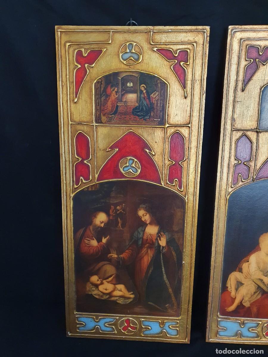Arte: -Triptico religioso esmaltes y pan de oro - Foto 4