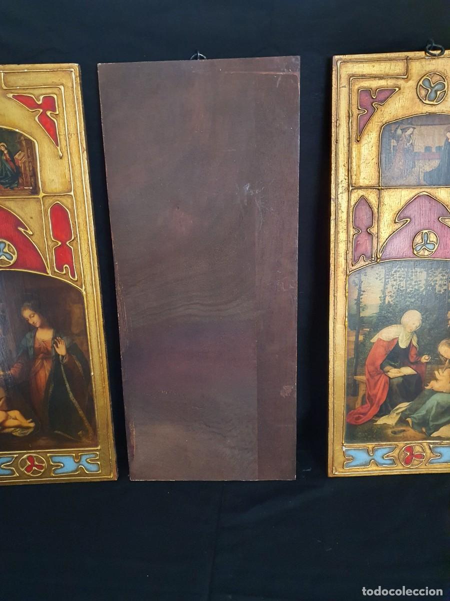 Arte: -Triptico religioso esmaltes y pan de oro - Foto 5