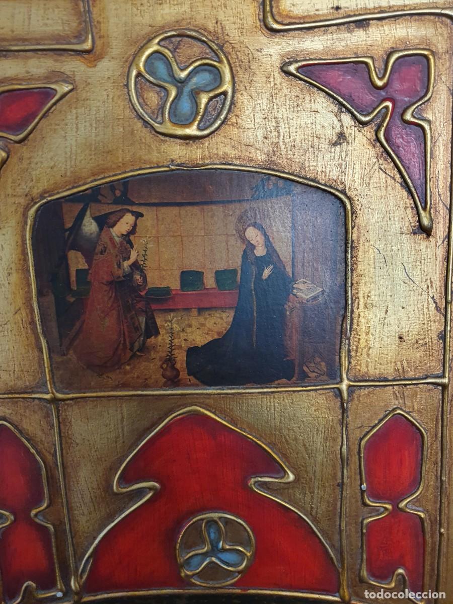 Arte: -Triptico religioso esmaltes y pan de oro - Foto 9