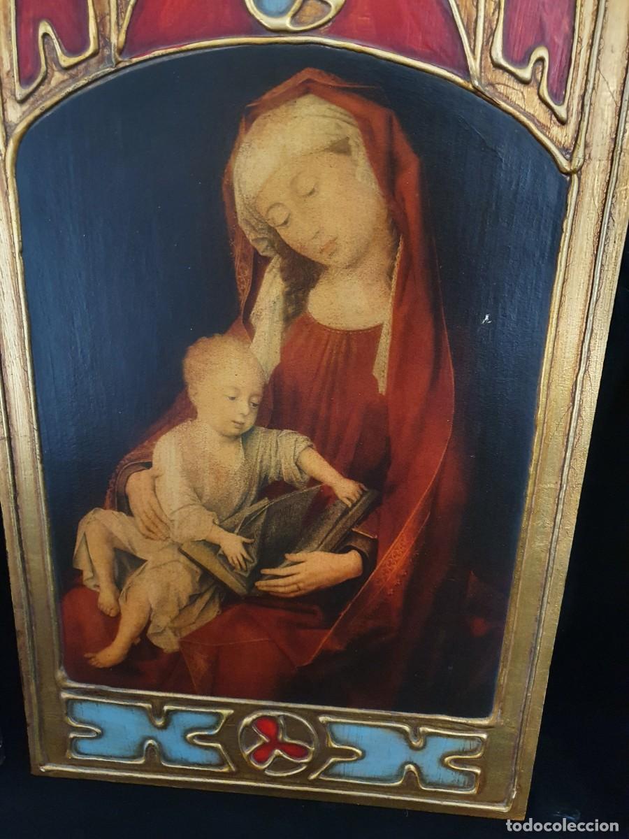 Arte: -Triptico religioso esmaltes y pan de oro - Foto 11
