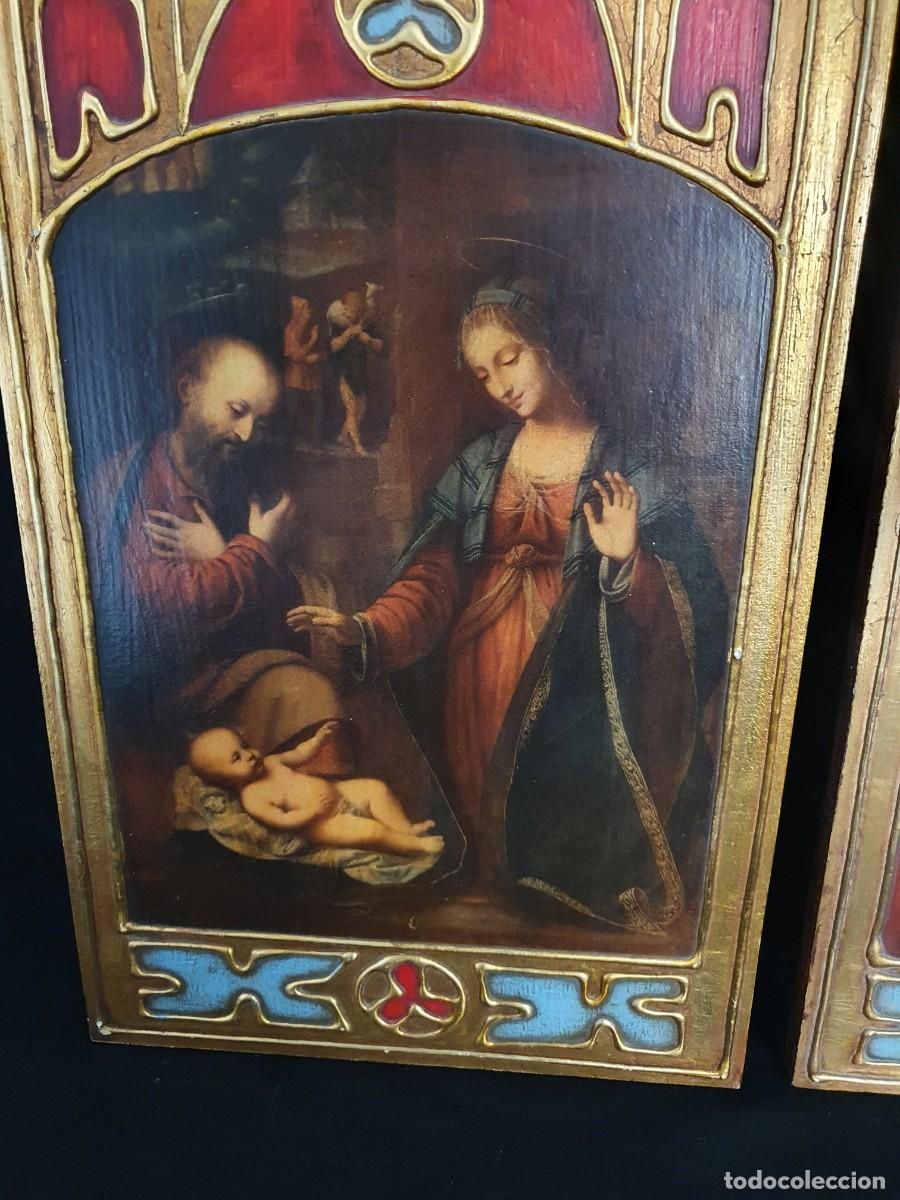 Arte: -Triptico religioso esmaltes y pan de oro - Foto 12