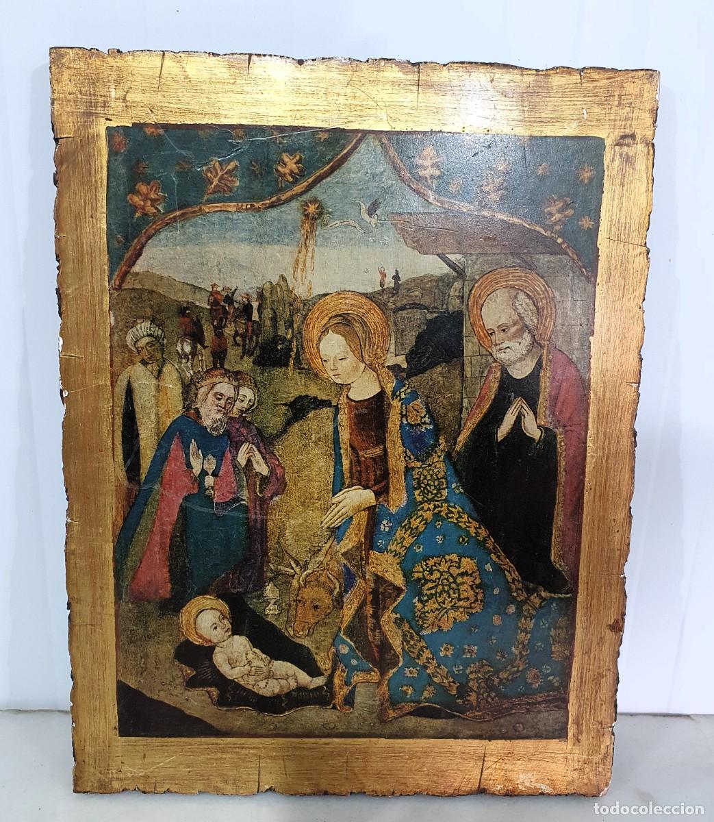 Arte: -Antiguo Icono religioso sobre madera - Foto 1